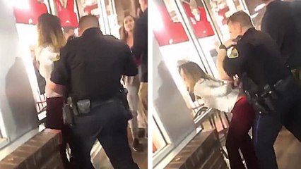 Pour éviter de se faire arrêter cette jeune femme chauffe un policier