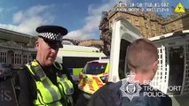 Body camera catches moment man spat in the face of a BTP officer