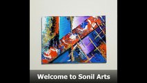 Abstract Acrylic Painting | Painting using Sponge | Easy for Beginners - Sonil Arts