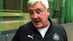Steve Bruce speaks at a coaching session for Newcastle United's Cerebral Palsy football team