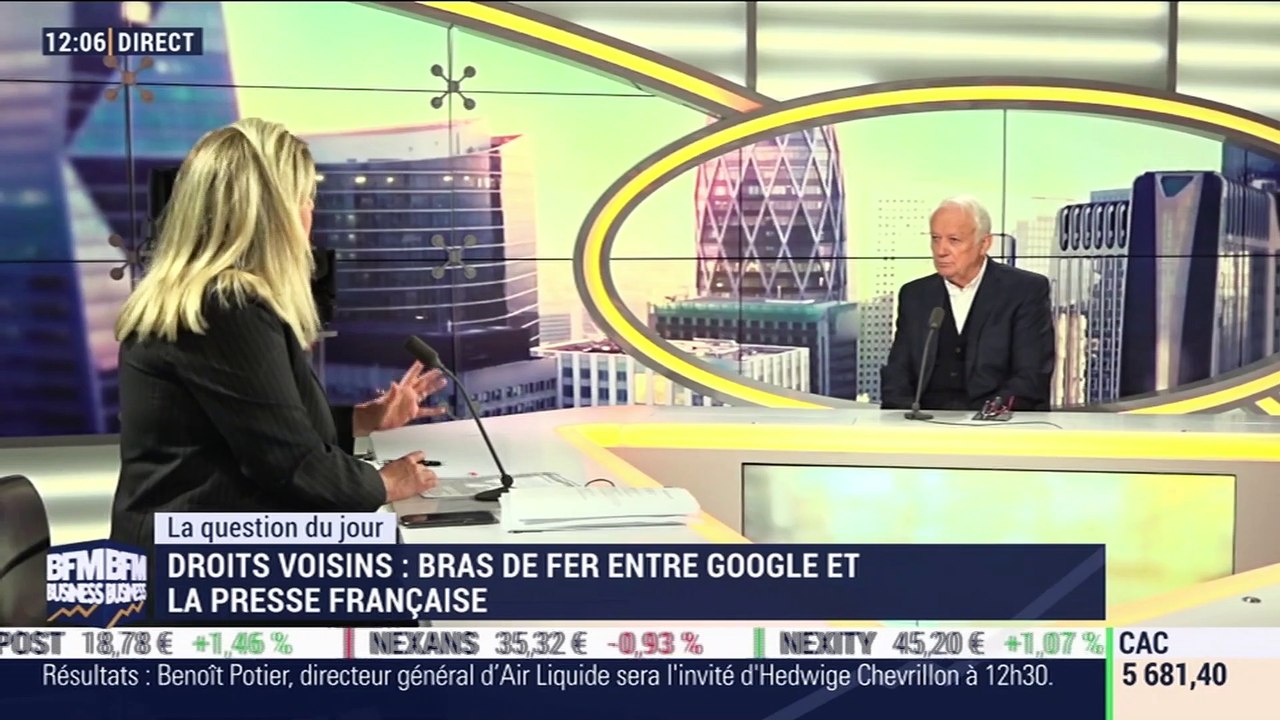 La question du jour: Droits voisins, bras de fer entre Google et la presse française ? – 24/10