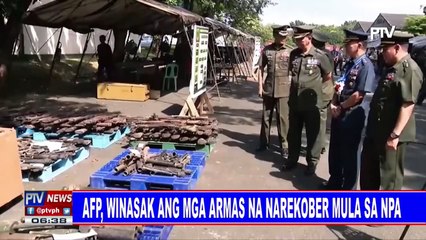AFP, winasak ang mga armas na narekober mula sa NPA