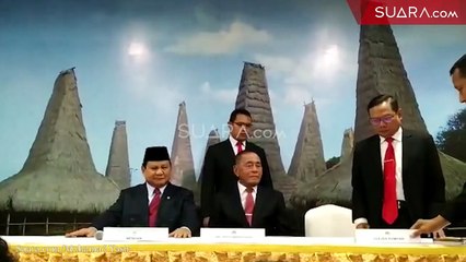 Jumpa Pers Menhan Prabowo Subianto dan Ryamizard Ryacudu