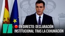 EN DIRECTO: Declaración institucional de Pedro Sánchez tras la exhumación de Franco