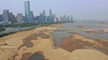 Riverbed on Yangtze River tributary exposed as drought lingers in China’s Jiangxi