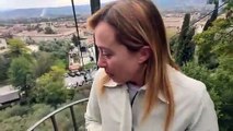 Umbria, Meloni a Gubbio sulla Funivia Colle Eletto (24.10.19)