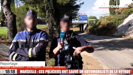 Le 18:18 - Intempéries à Marseille : ces quatre policiers ont sauvé hier un automobiliste de la noyade