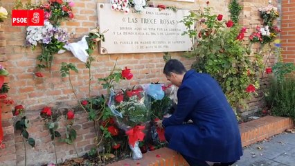 Apretada agenda electoral de Sánchez: visita la tumba de Las 13 Rosas tras desenterrar a Franco
