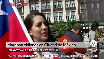 Marchan chilenos en Ciudad de México