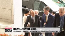 U.S. Assistant Secretary of State for East Asia to visit Seoul on Nov. 5