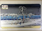 Japanese Art UKIYOE HIROSHIGE UTAGAWA（1797-1858) Sumidagawa Tsutsuminokei 浮世絵 歌川広重　木版画　隅田川堤之景