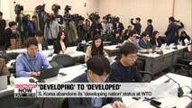 S. Korea gives up its 'developing country' status at WTO
