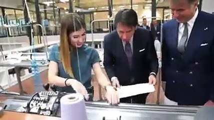 Solomeo (PG) - Conte visita l-azienda di Brunello Cucinelli (24.10.19)