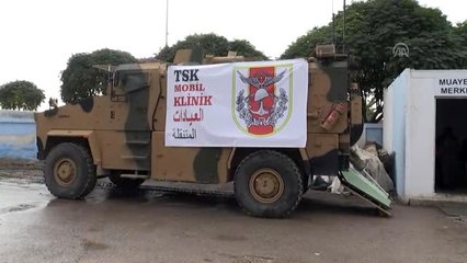 TSK tarafından Tel Abyad'da kurulan mobil klinik