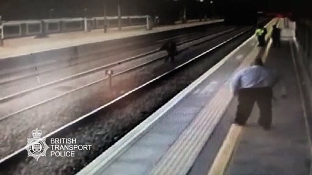 Man on tracks at Northampton railway station