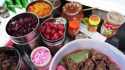 Shocking moment Indian man eats burning fire-paan and is completely unfazed