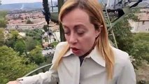 Giorgia Meloni a Gubbio sulla Funivia Colle Eletto - Umbria (24.10.19)