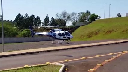 Com apoio de helicóptero, mulher em estado grave é levada ao HU