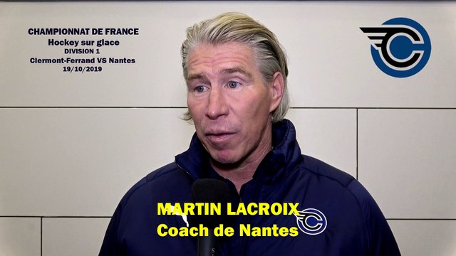 Hockey sur glace Interview Martin Lacroix Coach des Corsaires de Nantes (Clermont_VS_Nantes) 2019-10-19)