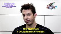 Hockey sur glace Interview Teo Sarlève #76 Attaquant desSangliers Arvernes de Clermont-Ferrand, 16ème de Fianle Coupe de France 2019-10-22 (Clermont_VS_Bordeaux)