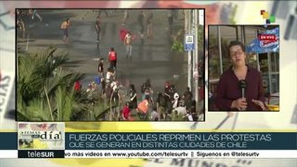 Pese a fuerte represión avanza en Chile segundo día de huelga general