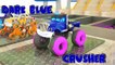 Learn Colors Monster Construction Vehicle, Nick jr. Blaze, Police car fruit Tires for Kids Children
