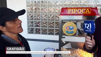 Donos de carrinho de pipoca faz campanha beneficente ao Hospital Pequeno Príncipe