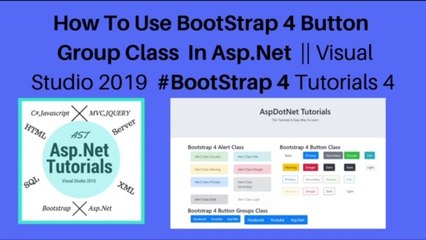How to use bootstrap 4 button group class in asp.net || visual studio 2019 #bootstrap 4 tutorials 4