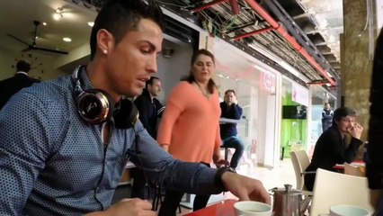 Cristiano Ronaldo Vs Fans photo on coffee shop