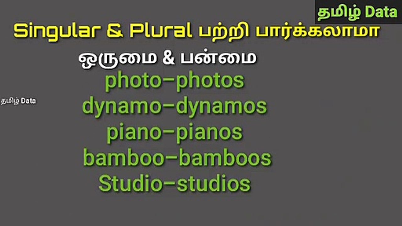 Singular & Plural பற்றி தமிழில் விளக்கமாக பார்ப்போம்