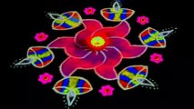 Diwali Rangoli Design with Beautiful Colours & Dots 9x5 with Spot tube For Beginners _ Simple Kolam