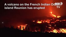 Reunion Island volcano erupts