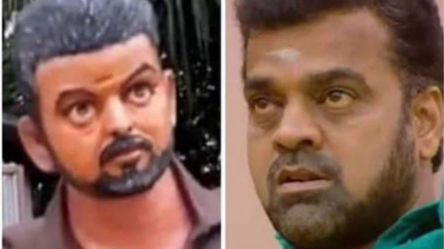 விஜய் சிலையை வச்சு செய்யும் நெட்டிசன்ஸ்! | netizens making fun of Vijay statue by his fans
