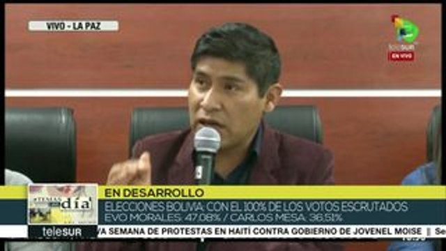 TSE de Bolivia ratifica triunfo de Evo Morales con 47,08% de votos