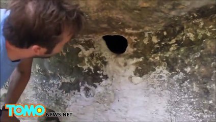 Il glisse sa main dans un trou et ce qu'il en sort est terrifiant