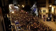 Gran manifestació a la Via Laietana contra la policia espanyola