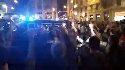 Manifestación de los CDR en la Jefatura de la Policía Nacional de Barcelona