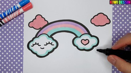 Comment Dessiner un arc-en-ciel Kawaii