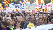La manifestación independentista pincha con respecto a la de la huelga general en Cataluña