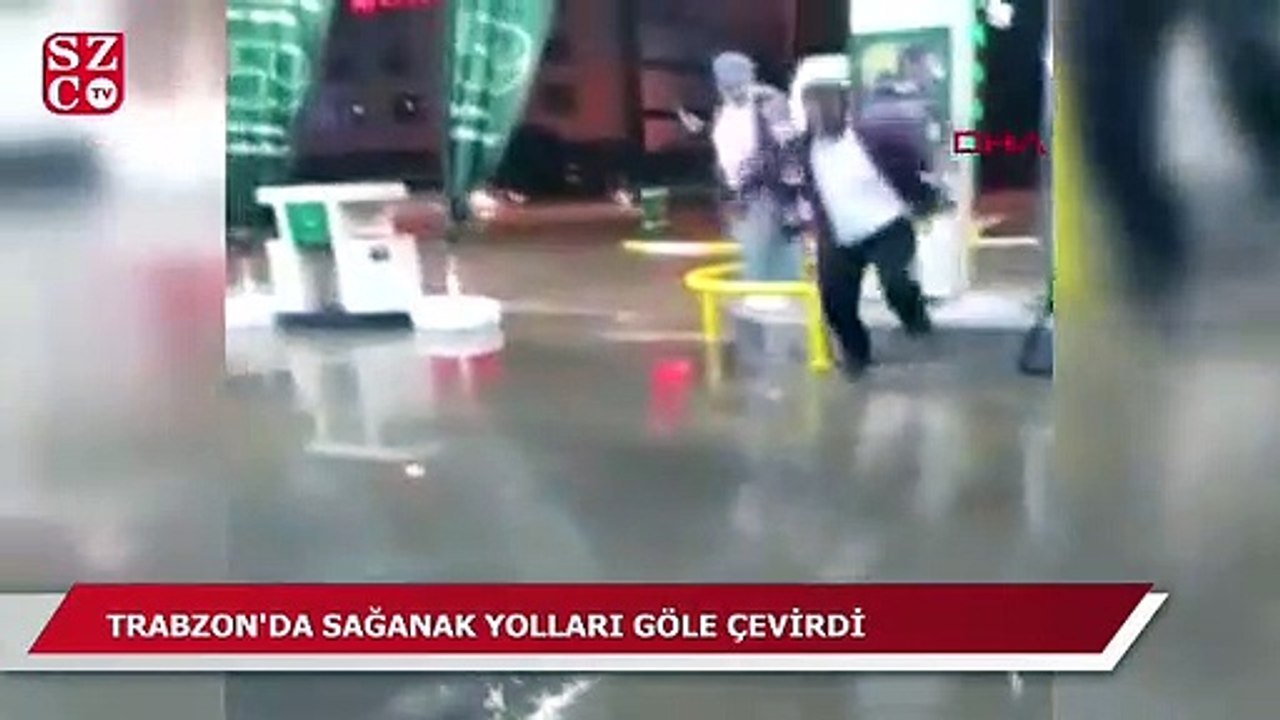 Trabzon'da sağanak yolları göle çevirdi