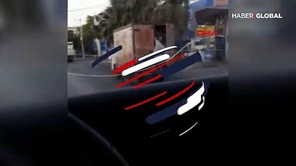 Kamyon arkasında tehlikeli yolculuk kötü bitti