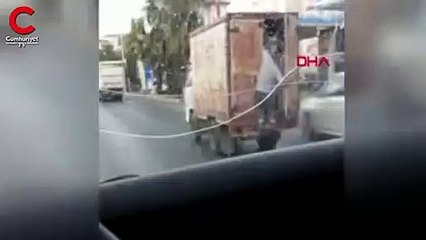 Tehlikeli yolculuk kötü bitti: O anlar kamerada