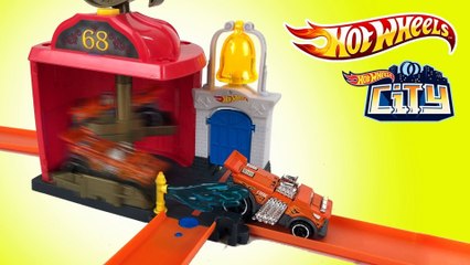 Hot Wheels City Downtown Fire Station Spinout || Keith's Toy Box