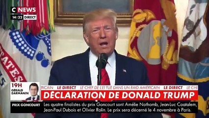 Download Video: Donald Trump annonce la mort du chef de l'Etat Islamique Abou Bakr al-Baghdadi qui a actionné sa ceinture explosive