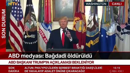 ABD Başkanı Donald Trump, IŞİD lideri Bağdadi'nin öldürüldüğü resmen açıkladı