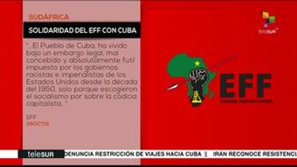El partido EFF condena medida de Donald Trump contra Cuba