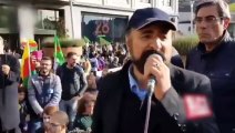 Terör destekçisi Şivan Perver Brüksel'de PKK eylemine katıldı