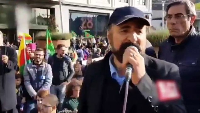 Terör destekçisi Şivan Perver Brüksel'de PKK eylemine katıldı