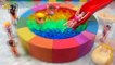 DIY How to make Rainbow Kinetic Sand Slime Pool Play Mobile Toys Learn Colors for Kids