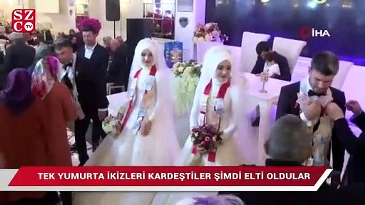 Bu düğünde gelinler de damatlar da ikiz